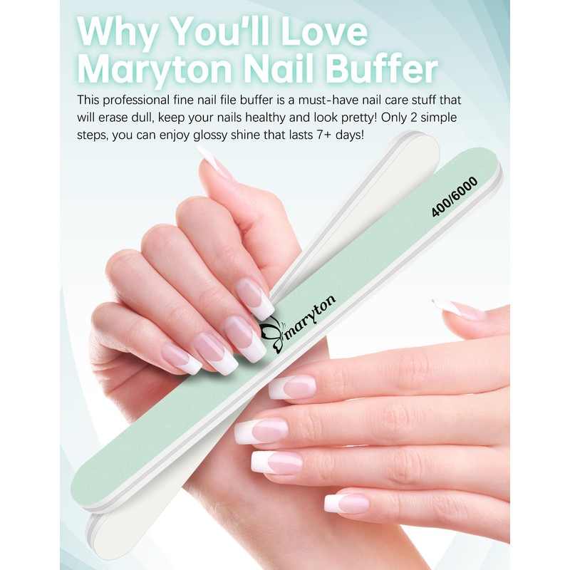 Maryton Nail Buffer and Shine Kit - 10pcs Nail Shine
