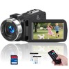 Video Camera 4K Camcorder 75MP YouTube Vlogging Camera 64G SD