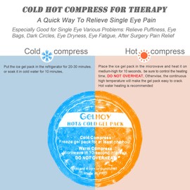 Ice Eye Patches for Puffy Eyes, Cooling Medical Eye Patch Pad Gel Pack Cover Eyepatch Cold Hot Therapy Eye Bags Dark Circles After Surgery Adult Kid (S2L2 PCS)