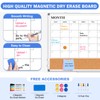 Monthly Calendar Whiteboard Dry Erase Cork Board Combo for Wall,
