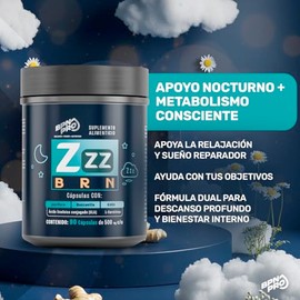 BPN PRO | ZZZ BRN 90 Cápsulas | Suplemento Nocturno con GABA, Magnesio, Valeriana, Manzanilla, L-Carnitina y CLA | Apoyo para Relajación, Descanso y M