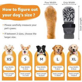 Double Sides Non-Slip Dog Socks to Prevent Licking Paws - Strong Traction for Hardwood Floors, Senior Dogs, Paw Protector, Dog Socks with Grippers X-Small