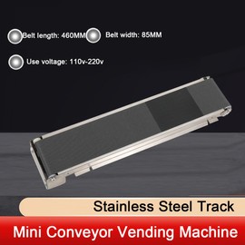 Lfhelper Stainless Steel Mini Belt Conveyor Vending Machine Track Cargo Lane Automatic Conveyor Belt (PU Belt), 460MMx85MM 35RPM Load 3.5-5KG, Without Motor