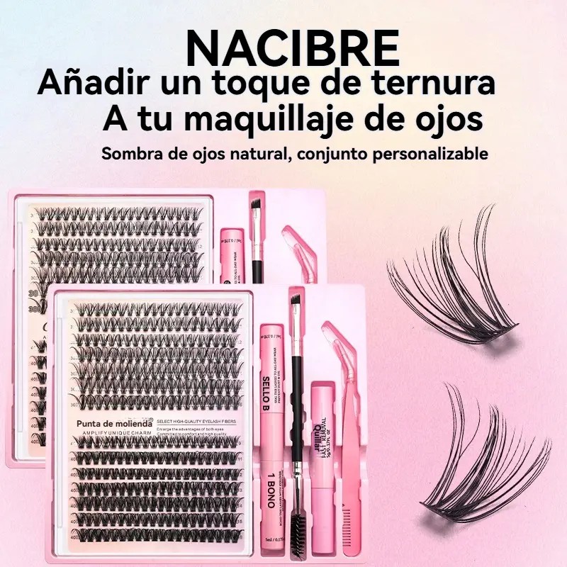 Kit De Pestañas Postizas Diy Extensiones 30d 40d 10~14mm