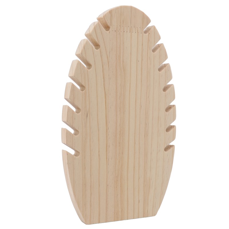 Jewelry Display Stand Freestanding Wooden Hand Made Flame Leaf Shape