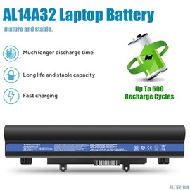 BatteryMon AL14A32 Battery for Acer Aspire E5-572 E572G E5-571 E5-531 E5-511 E5-471 E5-421 V3-472 V3-572 V3-572 V3-572G Series, Travelmate P246-MG P256-MG Laptop