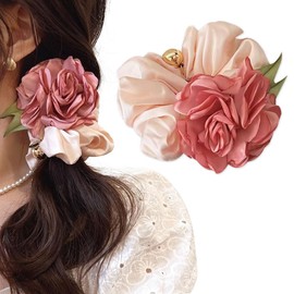 Big Flower Hair Scrunchies Elegance Hair Bands Elastic Hair Ties Scrunchy Ponytail Holder for Girls MGPFERD