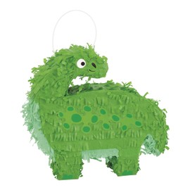 Mini Dinosaur Pinata Favor Decoration - Adorable & Unique Green Party Decor - Ideal for Kids Birthday, Prehistoric-Themed Event - 1 Pc