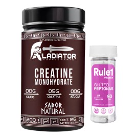 Gladiator Creatina + Glúteo Peptonas Rule 1 / 1kg C/u Natural - Sin Sabor