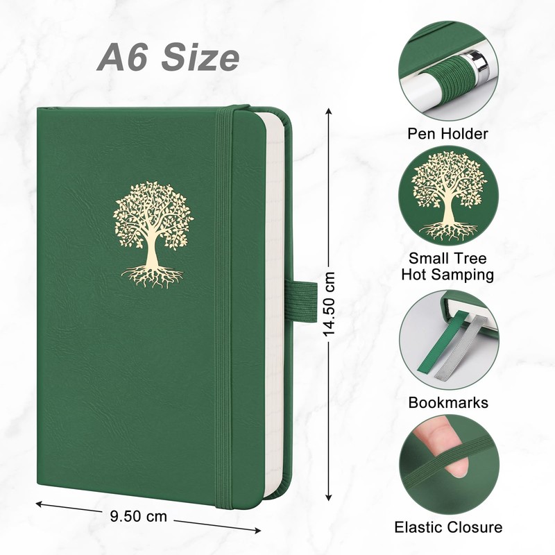 EMSHOI A6 Notebook for Women Men, Small Mini Cute Pocket