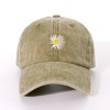 HeyCaps Women’s High Pony Baseball Cap with Daisy Embroidery and