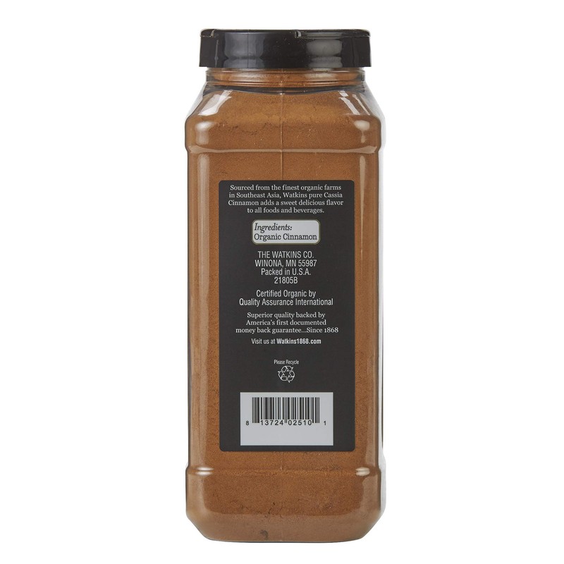 Watkins Gourmet Spice, Organic Ground Cinnamon, Bulk Food Service Size,