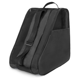 Ice Skate Bag，Large Capacity Roller Skate Bag for Both Kids and Adults, Breathable Figure Skating Bag with Adjustable Shoulder Strap Fit for Roller, Ice, Inline Skates (Black)