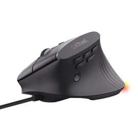 GXTrust 145 Rexxa Ergonomic Gaming Mouse with Adjustable RGB Lighting, 10 Programmable Buttons, 12.8k DPI, Vertical Wired Computer Mouse USB-A 1.7m, Thumb Rest, PC, Laptop, Windows, Mac - Black