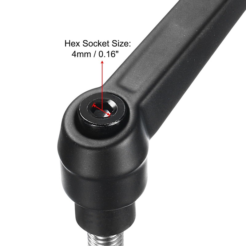 sourcing map Adjustable Clamping Lever Handle M8 x 25mm Metric