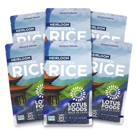 Lotus Foods Gourmet Heirloom Forbidden Rice, 0.94 Pound (Pack of 6), Gluten Free Rice, Wholegrain Heirloom Rice