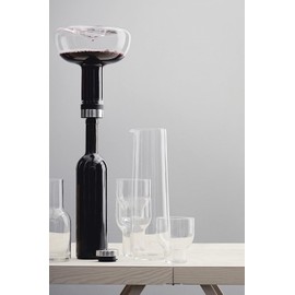 MENU Wine Breather Deluxe – Glass Wine Decanter with Aerator – Stainless Steel
