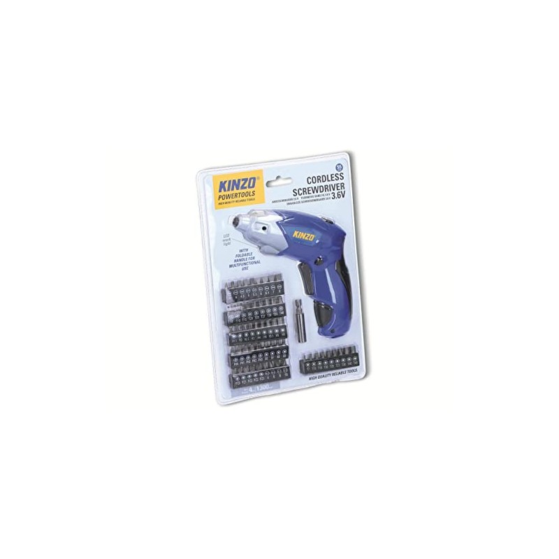 Kinzo Cordless Screwdriver - Electric Screwdriver - with Bit Set