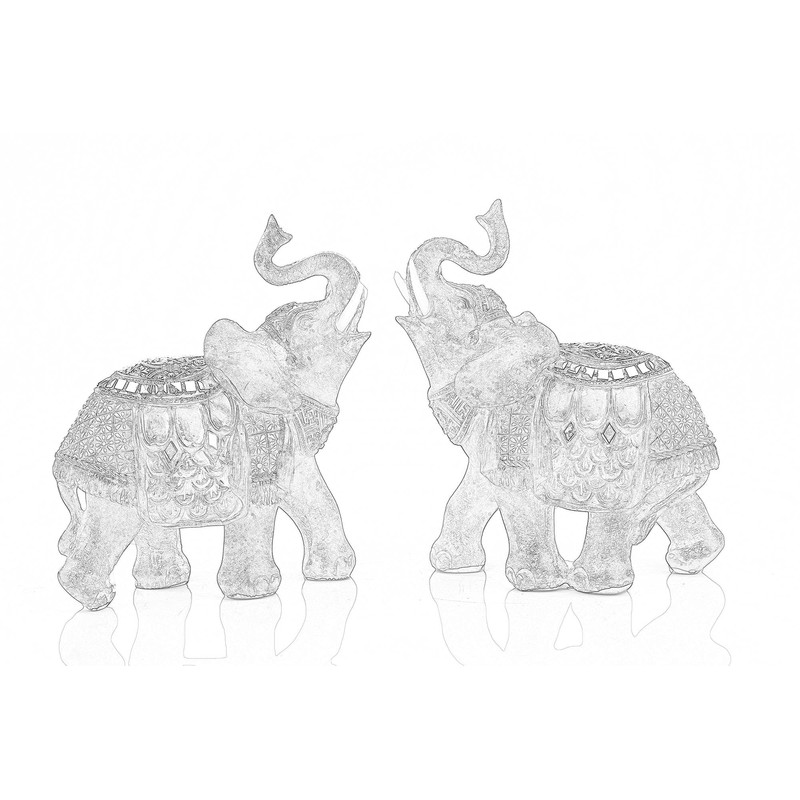 Wisifayardin Wealth Lucky Elephant Figurine with Trunk Up Elephant Statue
