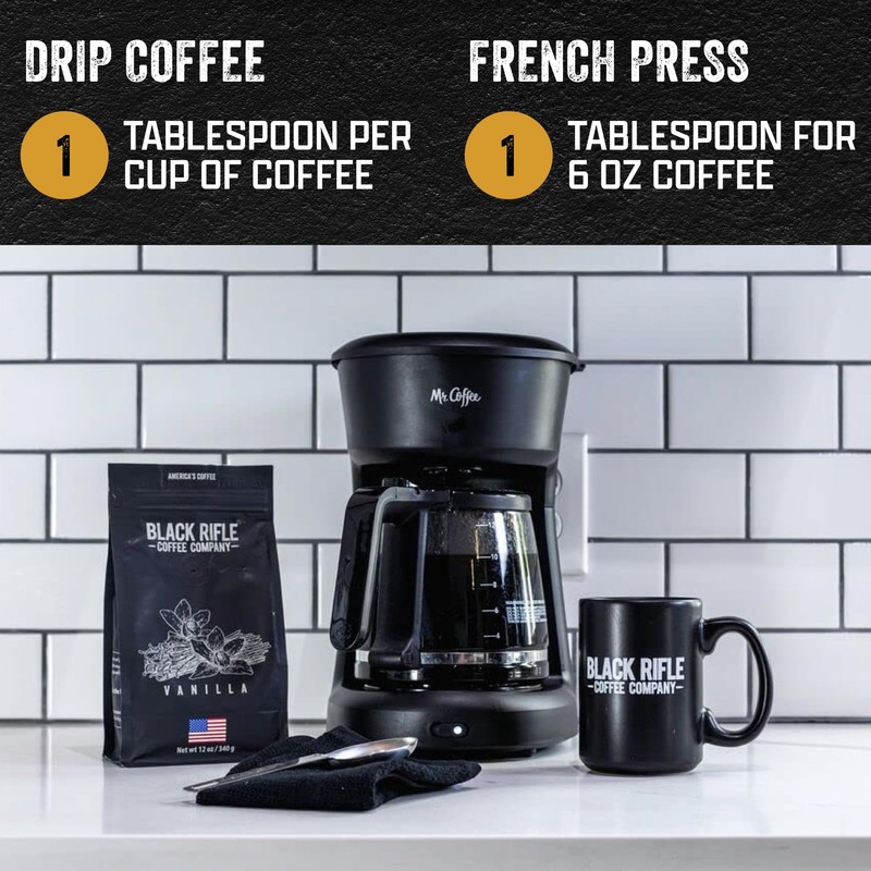 Black Rifle Coffee Company Vanilla, 12oz Bag, Ground Coffee Medium