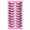 LOPHE 10PCS Cat Eye Lashes False Eyelashes, Thick and Soft