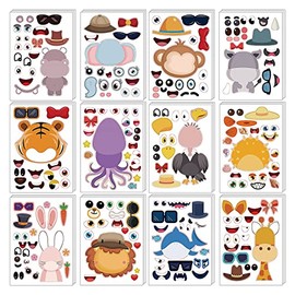 GAYISIC - 36 Pegatinas de Animales,Calcamonias Infantiles Pegatinas para Niños y Niñas,Juguetes Interactivos Padre-hijo,Pegatinas Decorativas,La Artesanía Favorita de Las Fiestas Infantiles