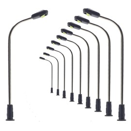 Evemodel Pack of 10 Gauge Z 1:200 Model Lamp Whip Lamps Street Lamps Flexible Height Lighting Light Model Making Decor (Cold White)