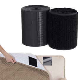 TEUVO Sew on Hook and Loop to Keep Couch Cushion in Place, Non Adhesive Fabric Tape for Crafts DIY and Sewing Projects, 11cm Wide and 2m Long