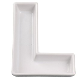 Ivy Lane Design Ceramic Love Letter Dish, Letter L, White