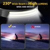 3Pack LED Headlamp Rechargeable - 230° COB Super Bright Head
