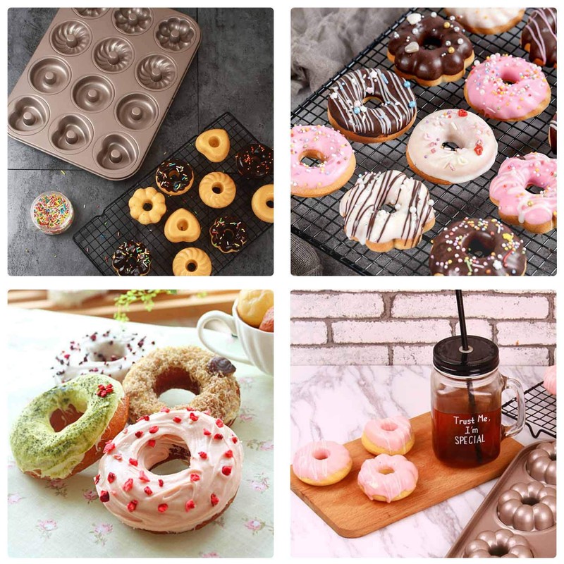 Beasea Donut Baking Pans, 1 Pack Nonstick Small Mini Doughnut