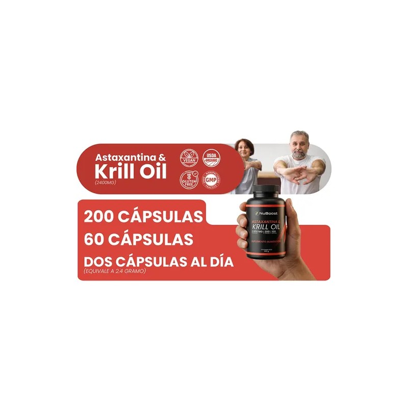 Aceite De Krill Nuboost 200 Cápsulas-salud Y Bienestar Sabor Sin