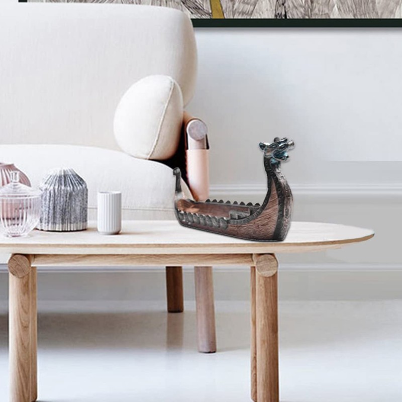 Viking Ships Incense Holder, Retro Ships Ornament for Home Decor,