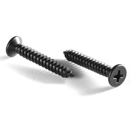 #8 x 1" Wood Screw 100Pcs 18-8 (304) Stainless Steel Screws Flat Head Phillips Fast Self Tapping Drywall Screws Black Oxide by SG TZH