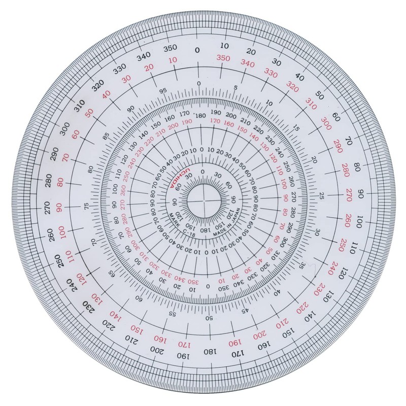 Uchida 1-822-0002 Total Circular Protractor, 7.1 inches (18 cm)