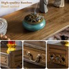 LINRUI Altar Table with Storage, Small Meditation Table, Natural Bamboo