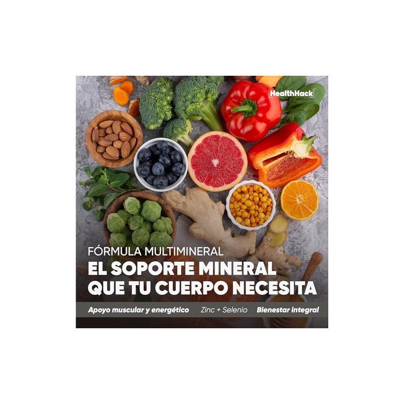 Glicinato Magnesio Complejo Multimineral Calcio Zinc Hierro | Health Hack