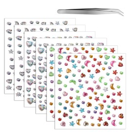 9sheets Self Adhesive Face Gems Stickers,Face Gems for Women,Jewel Stickers for Eye Body Face Nail Crystal Rhinestones,Rave Accessories Makeup for Women