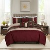 Chezmoi Collection Napa 7-Piece Luxury Leaves Scroll Embroidery Bedding Comforter