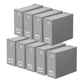 SpaceAid 9 Pack Bed Sheet Organizers and Storage, Foldable Sheet Organizer with Window for Linen Closet, Set Folder Keeper for Queen & King Size Bedding Storage (Gray)
