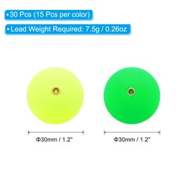 PATIKIL Fishing Bobber 30mm/1.2 Inch Dia, 30 Pack Slip Foam Floats Buoy Rig Stoppers for Crappie Trout Bass Fishing, Green,Yellow