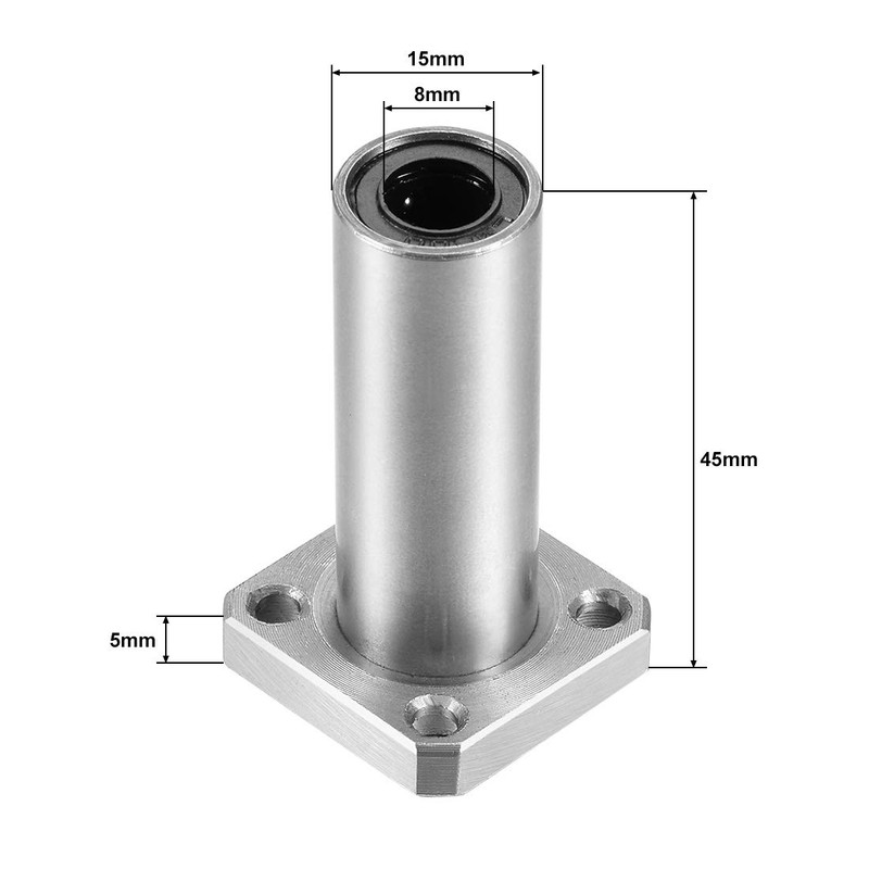 sourcing map LMK8UU Extra Long Square Flange Linear Ball Bearings,