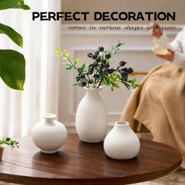 Tenforie White Bud Vases Set of 12, Small Ceramic Vase in Bulk, Mini Pottery Vases for Pampas Grass Clay Vase for Wedding Table Centerpieces Decoration Modern Boho Rustic Home Decor DIY Gift