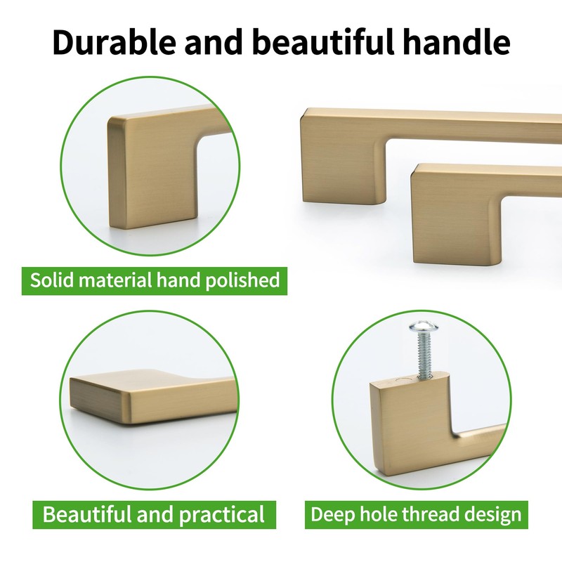 TUNNY 10 Pack Classic Cabinet Handles-3"/76mm Screw Spacing Champagne Bronze