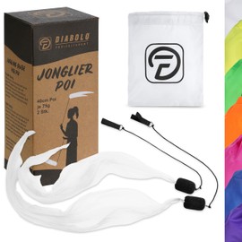 Diabolo Freizeitsport 40 cm UV Light Poi in White - Angel Wings Spinning Pois. Spiral Pois, Soft Pois for Children - Suitable for Beginners and Professionals