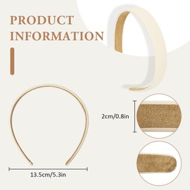 LOPHE 1PCS Women's Headband,PU Leather Headband,Retro Style Fashion Comfortable Headband,French Hair Accessories,Girls Diy Non-Slip Headband,Suitable for Women Girls(White)