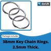 Key Ring Hoops Steel 38mm Split Key Rings Round Flat