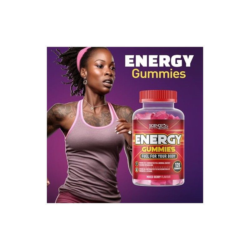 Energy Gummies |120 Mixed Berry Flavour Gummies from Science Fitness