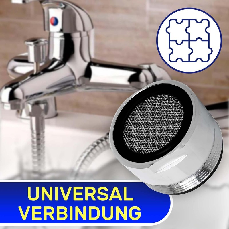 Aerator for taps with connection M18. Made of chrome-plated brass.