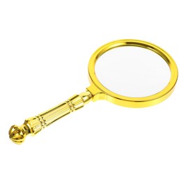 Operitacx Handlupe mit Robustem Glas Kleine Faltbare Lupe für Senioren und Tragbares Vergrößerungsglas zum Lesen Münzprüfung und Wissenschaftliche Experimente Goldfarbenes Metallgehäuse